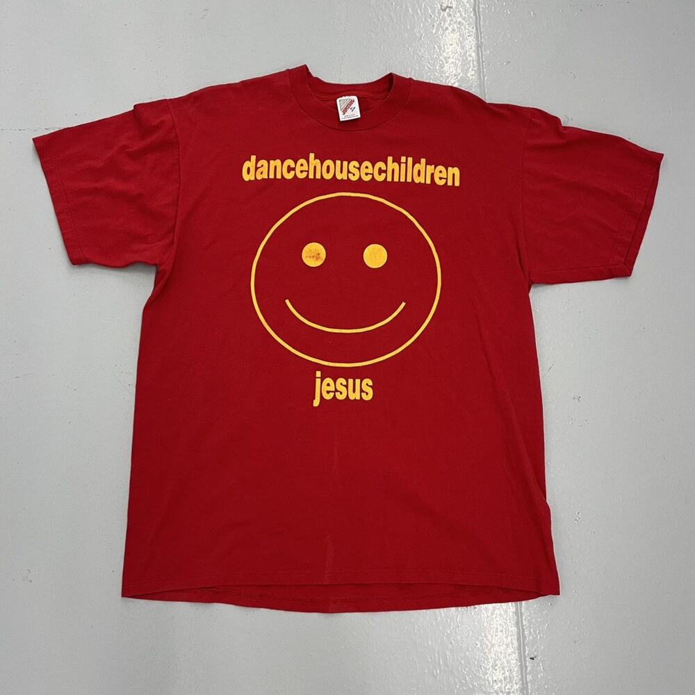 Vintage 90s dancehousechildren Jesus Red Band T-Shirt